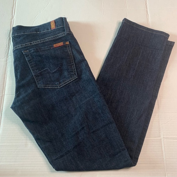 7 For All Mankind Denim - 7 For All Mankind Straight Leg Dark Wash Jeans Size 28